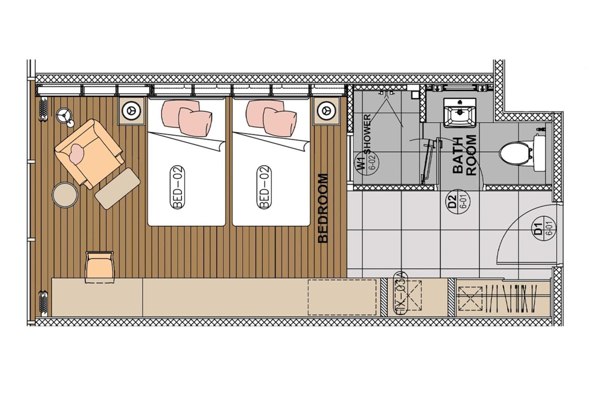 Deluxe Tweepersoonskamer met 2 Aparte Bedden