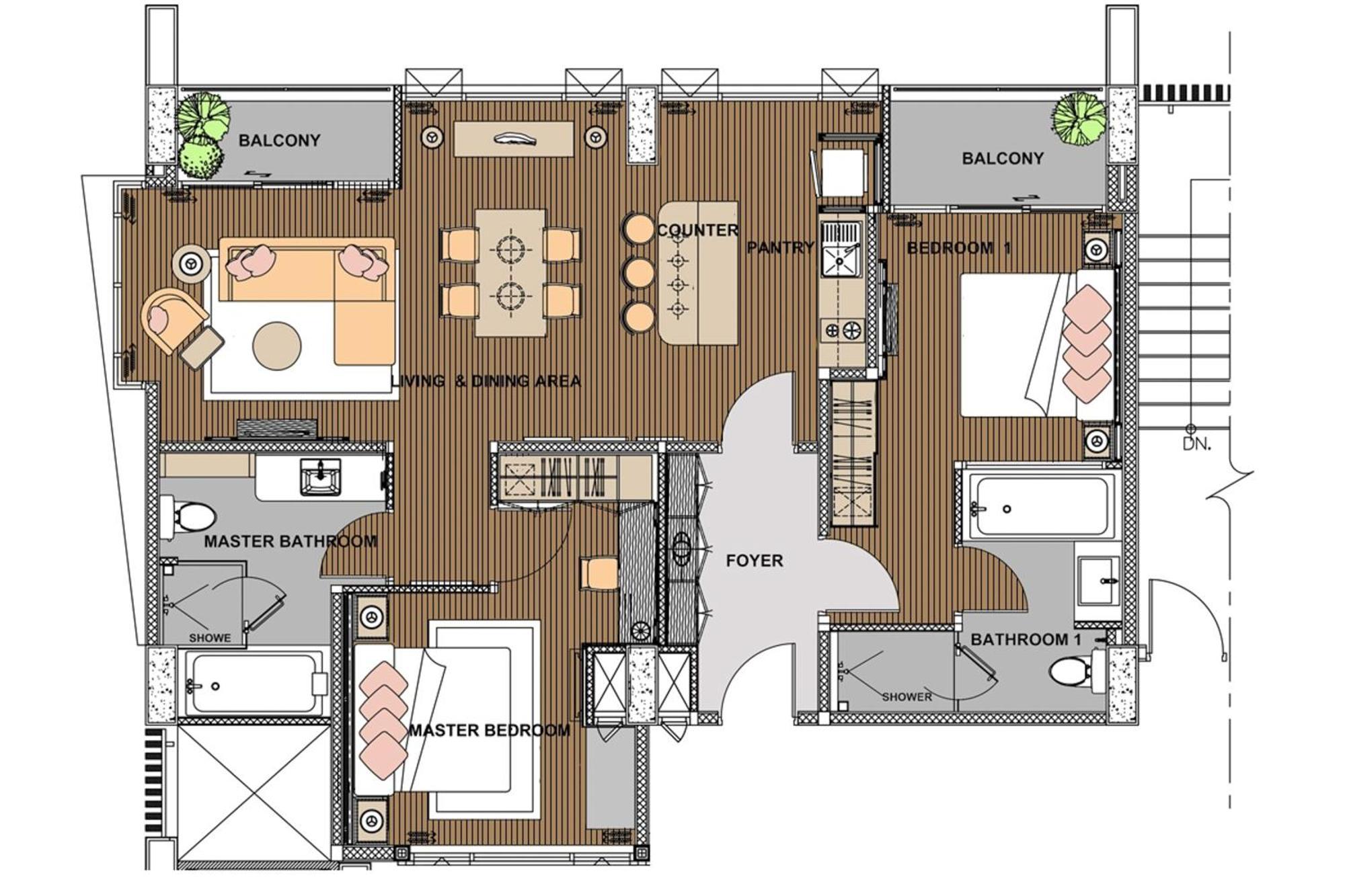 Suite met 2 Slaapkamers