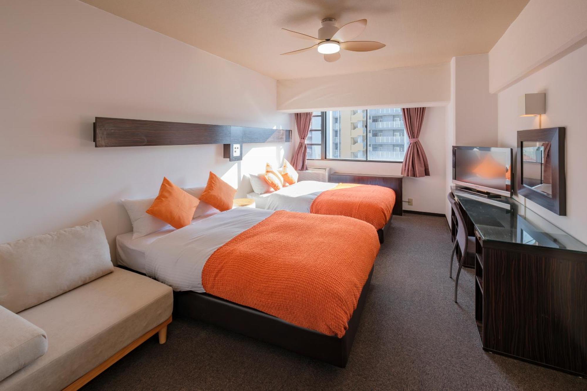 Standard Room 2 Small Double Beds 1 Sofa Non-Smoking Cleaning Fee Extra No Cleaning Consecutive Stays