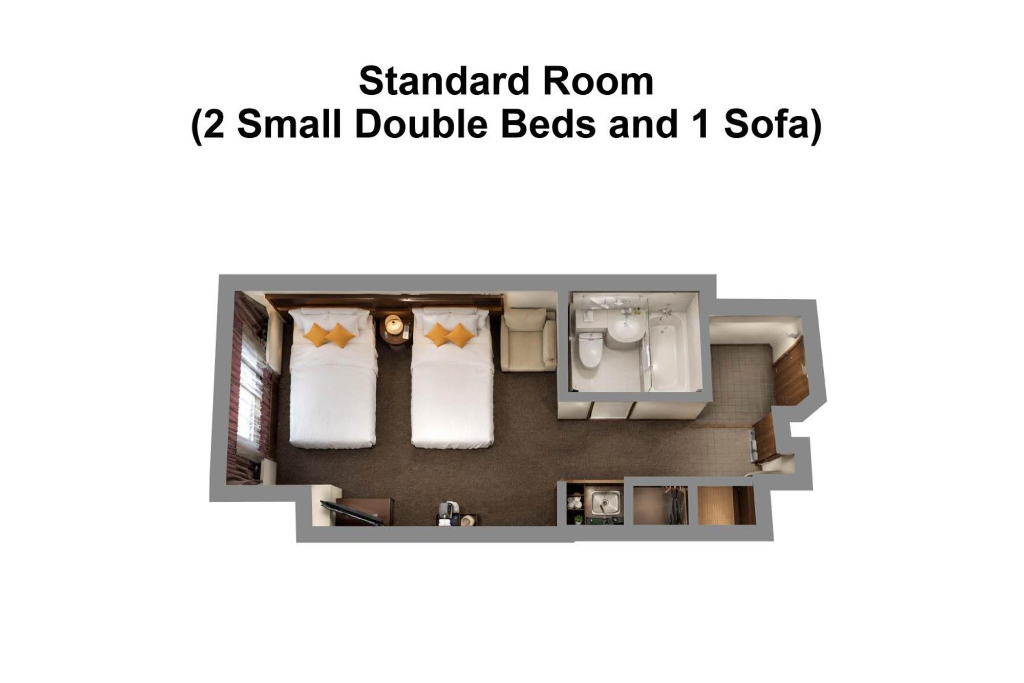 Standard Room 2 Small Double Beds 1 Sofa Non-Smoking Cleaning Fee Extra No Cleaning Consecutive Stays