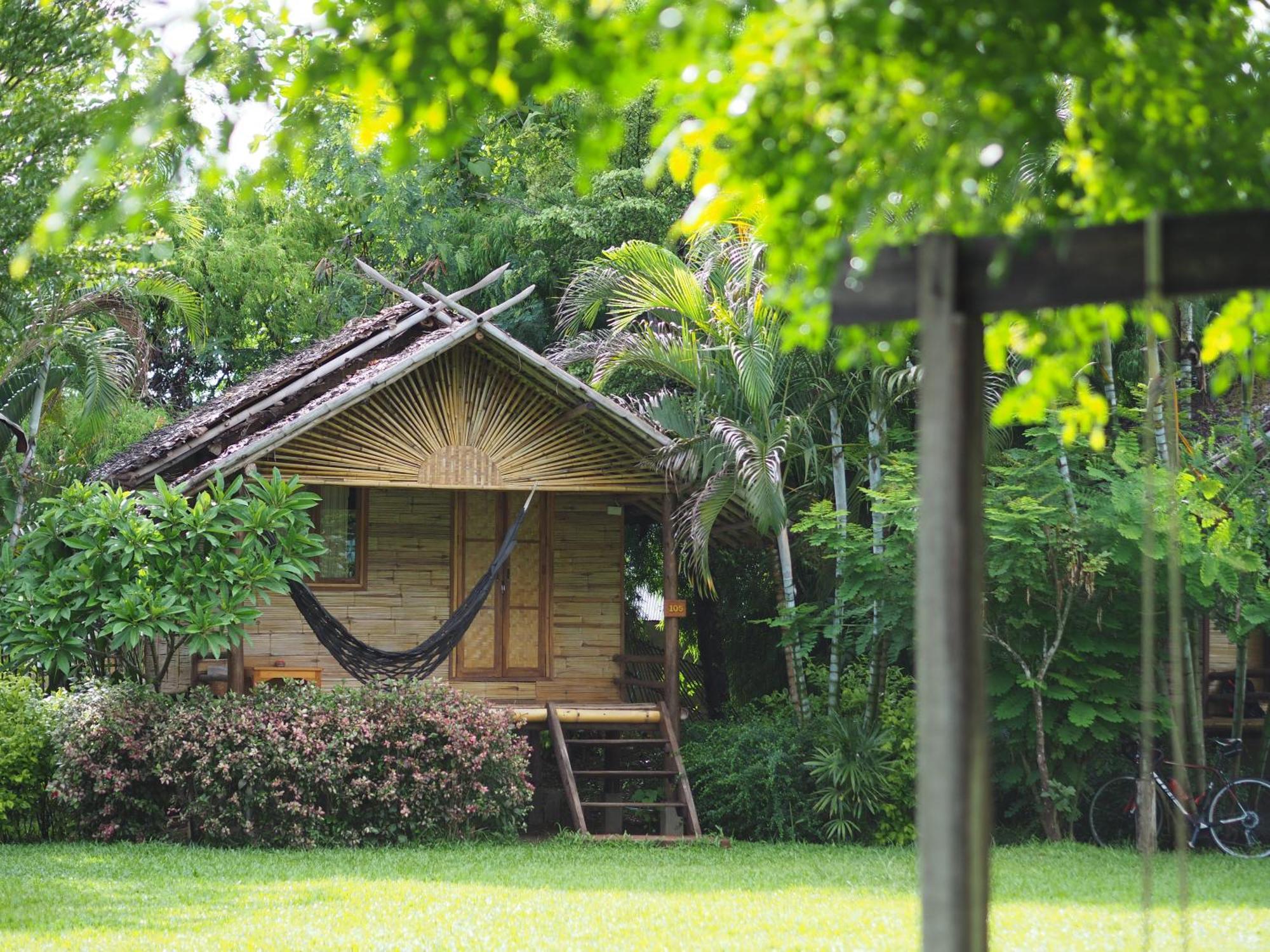 Bamboo cottage with fan